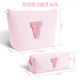 Side view of the Btffitting pink makeup bag set