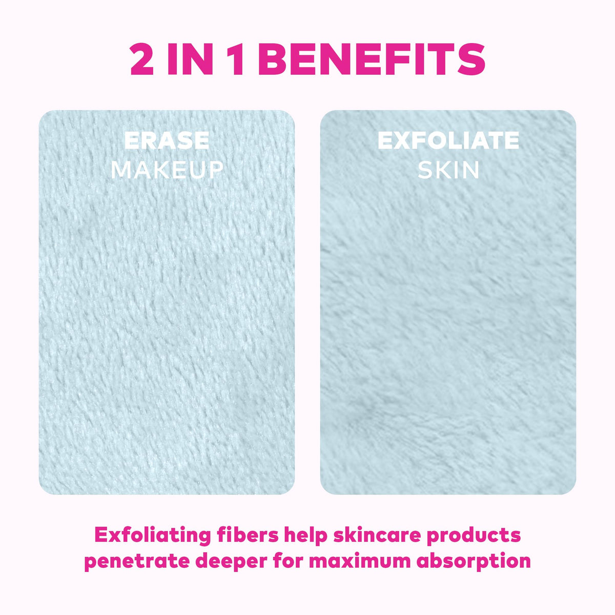 Side view of the MakeUp Eraser cloth showing short and long fibers