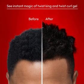 Side view of Twist King brush with ergonomic handle