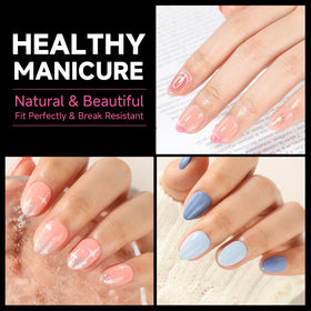 Side view of UNA GELLA Extra Short Almond Nail Tips