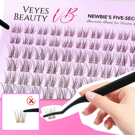 Side view of VEYESBEAUTY lash clusters in use