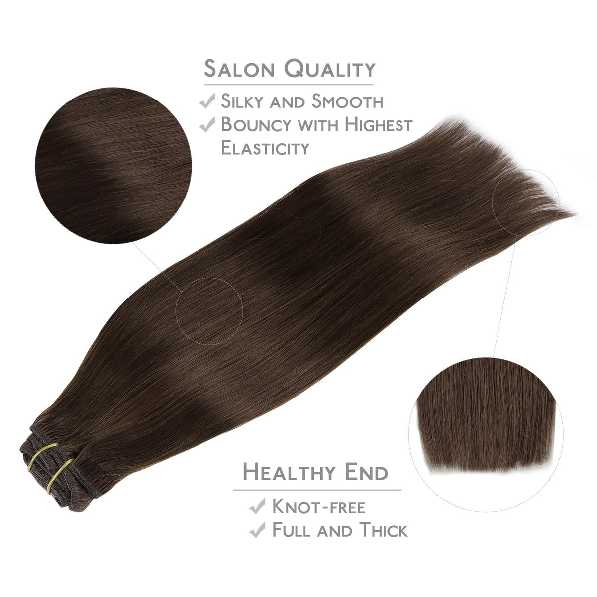 Side view of Wennalife 18 Inch Clip In Hair Extensions