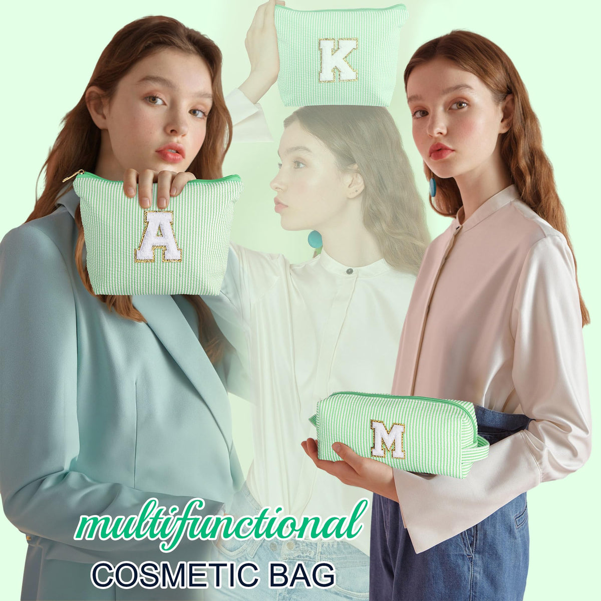 Side view of YOOLIFE Travel Makeup Bag in blue
