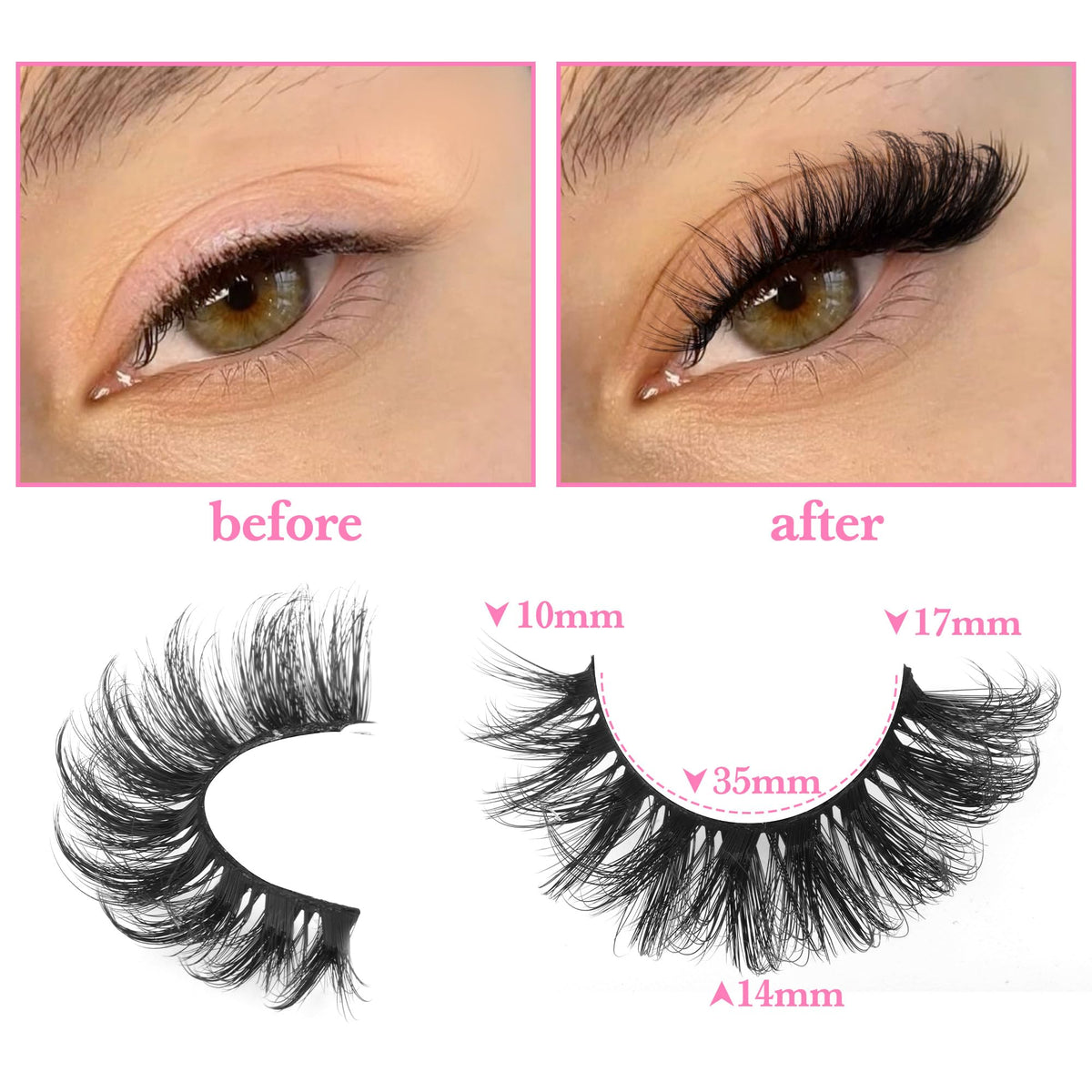 Side view of zanlufly Cat Eye False Eyelashes