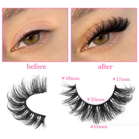 Side view of zanlufly Cat Eye False Eyelashes