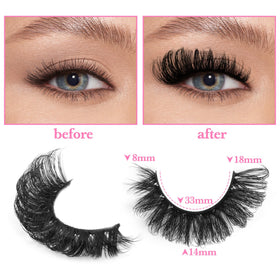 Side view of zanlufly false eyelashes with cotton band