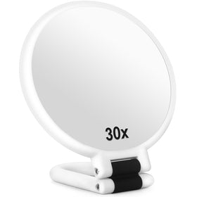 Sifolo 30x Magnifying Mirror front view with adjustable handle
