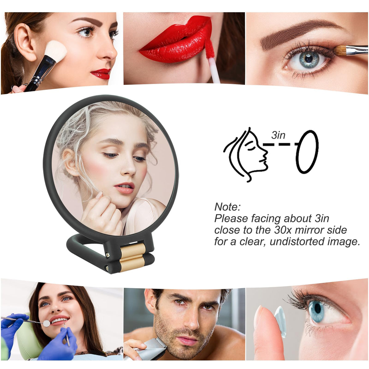 Sifolo 30x Magnifying Mirror in a travel bag