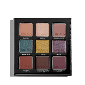 SIGMA BEAUTY Jewels Eyeshadow Palette front view with 9 shades