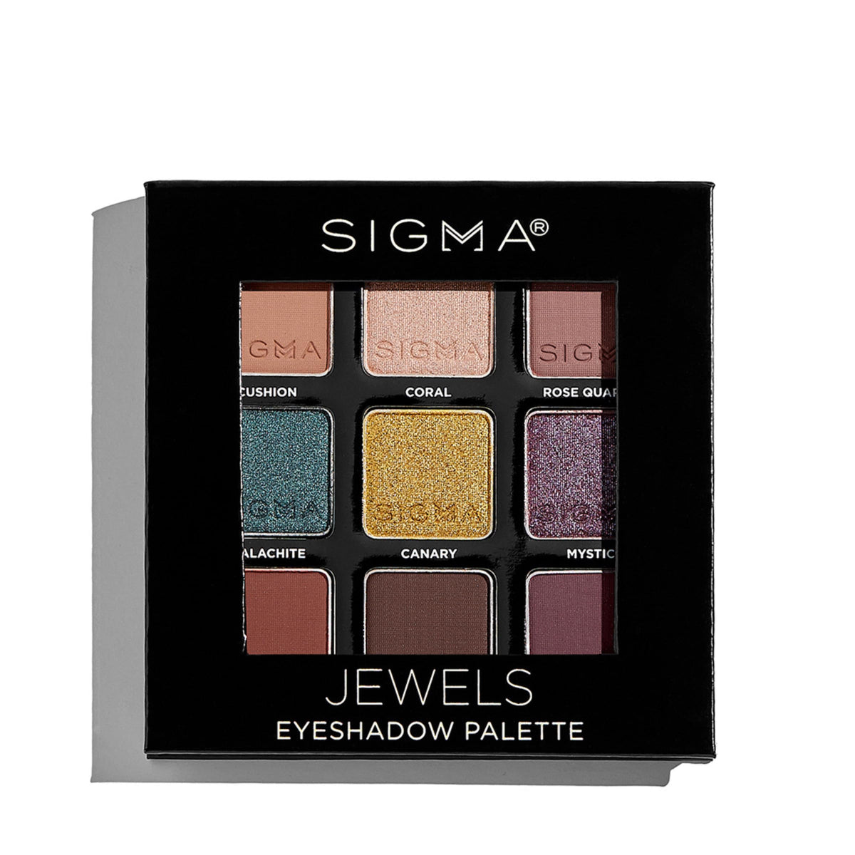 SIGMA BEAUTY Jewels Eyeshadow Palette packaging with clean beauty label