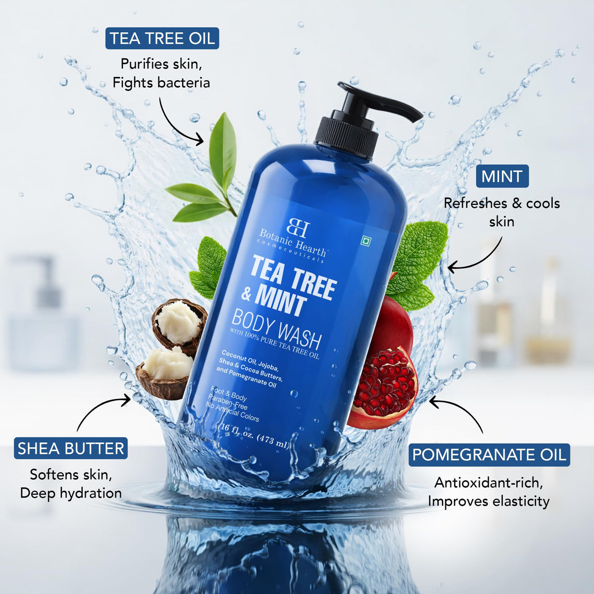 Silicone body brush included with Botanic Hearth body wash