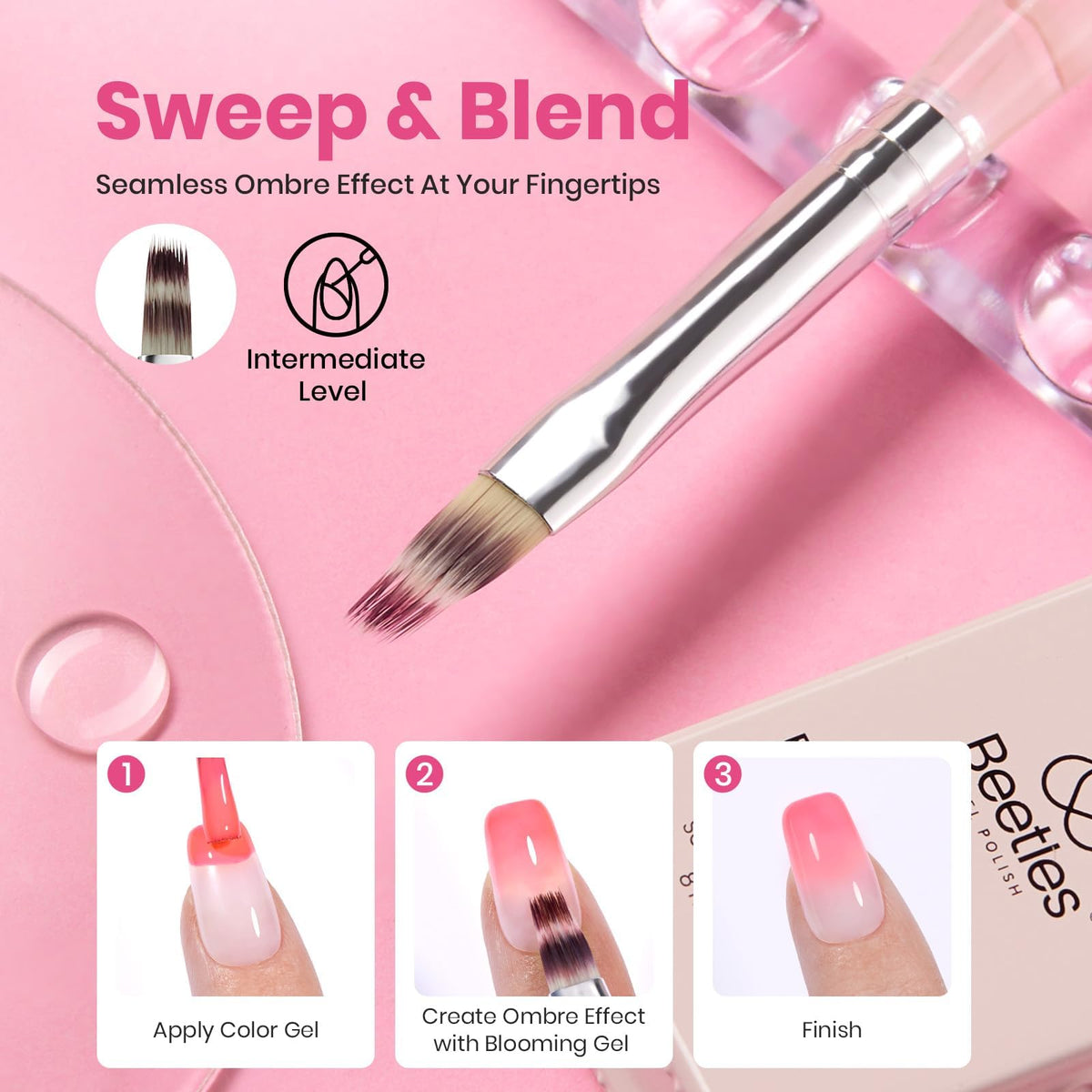 Silicone brush from beetles Gel Polish nail art set