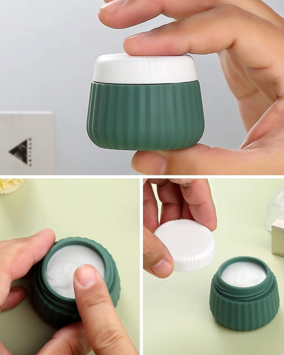 Silicone cream jars included in Mrsdry Travel Bottles Kit
