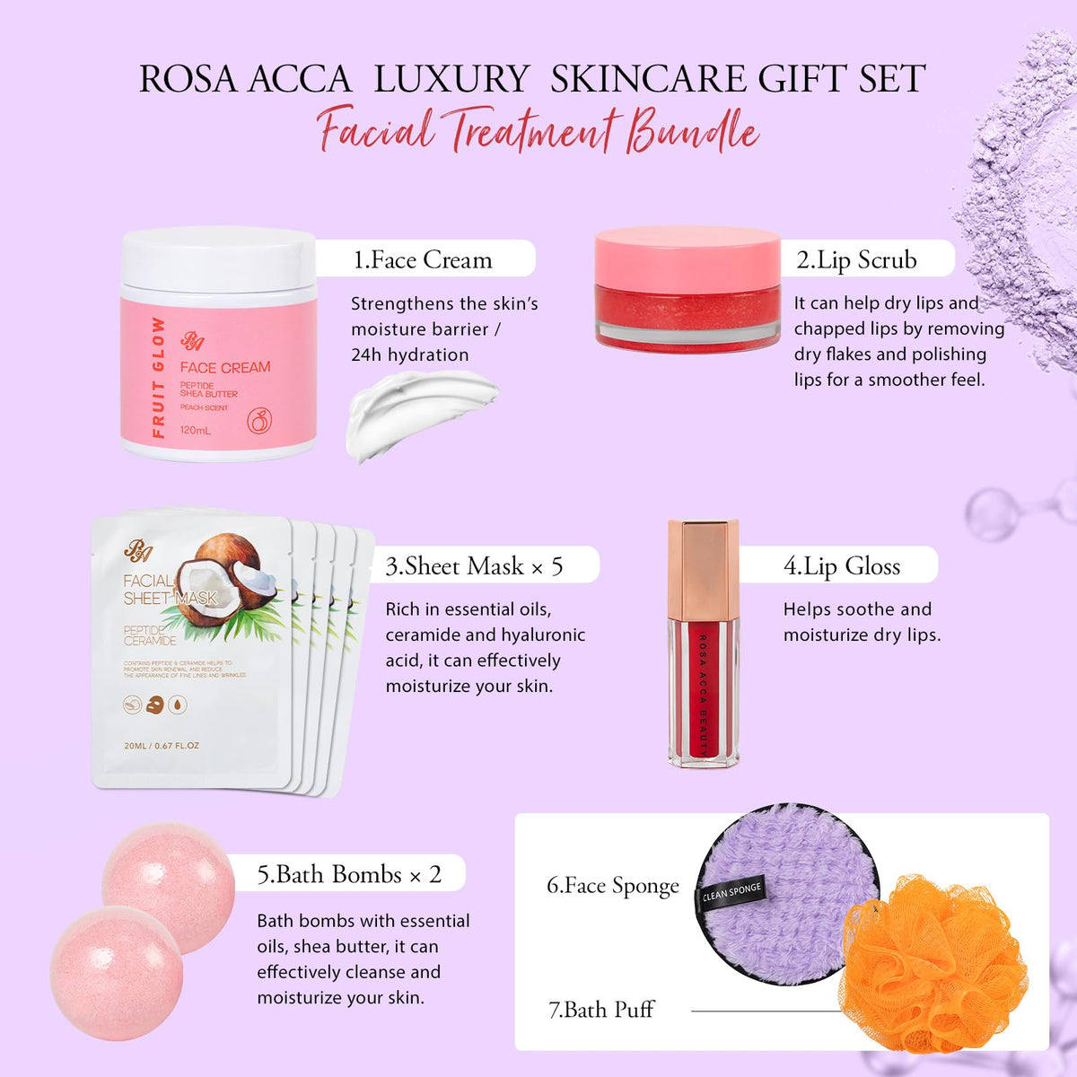 Silk sleep mask and gua sha tool included in the spa gift set