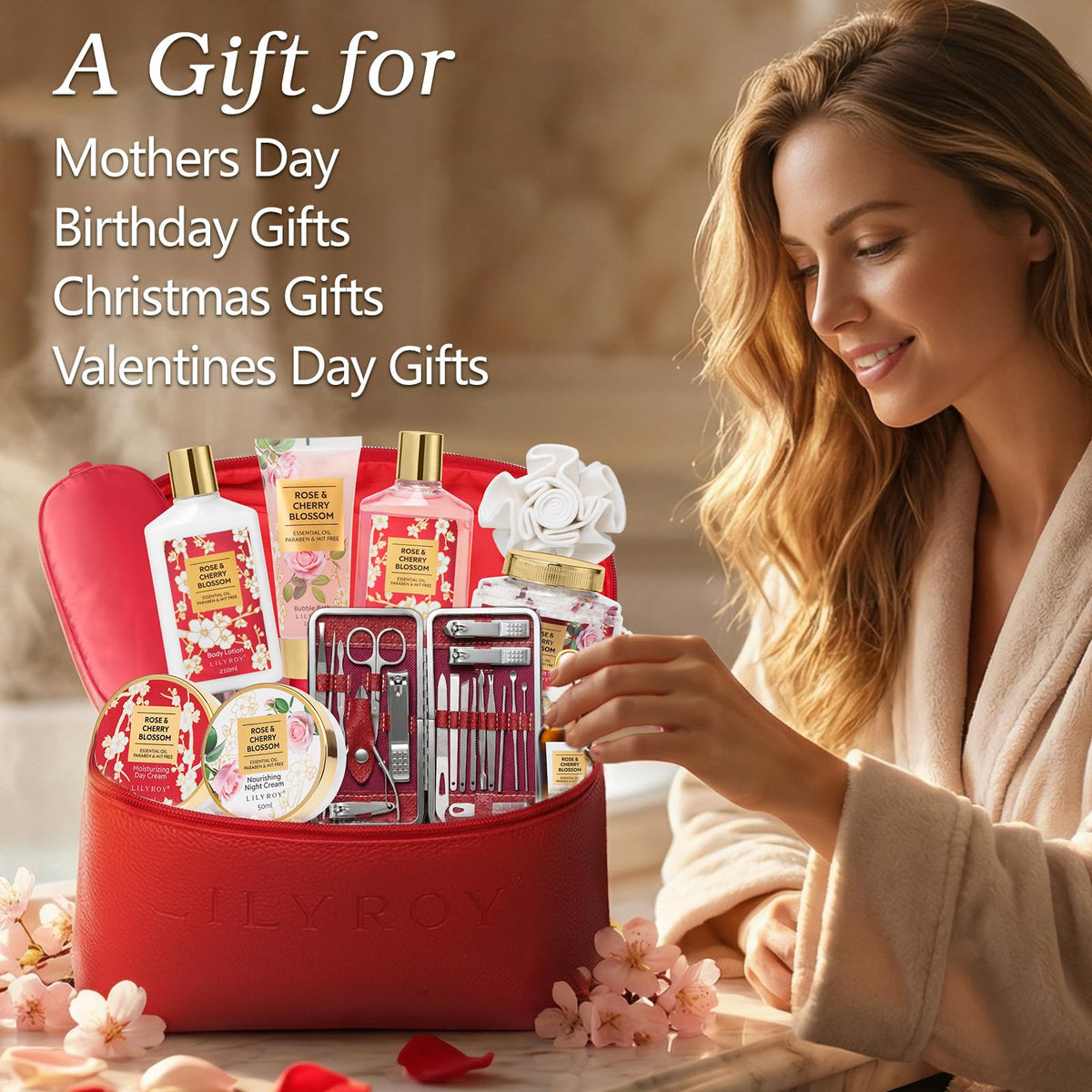 Silk sleep mask included in LILY ROY Spa Gift Set