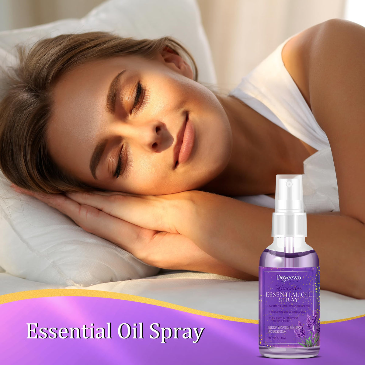 Silky body oil bottle from DOYEEWO Lavender Spa Set
