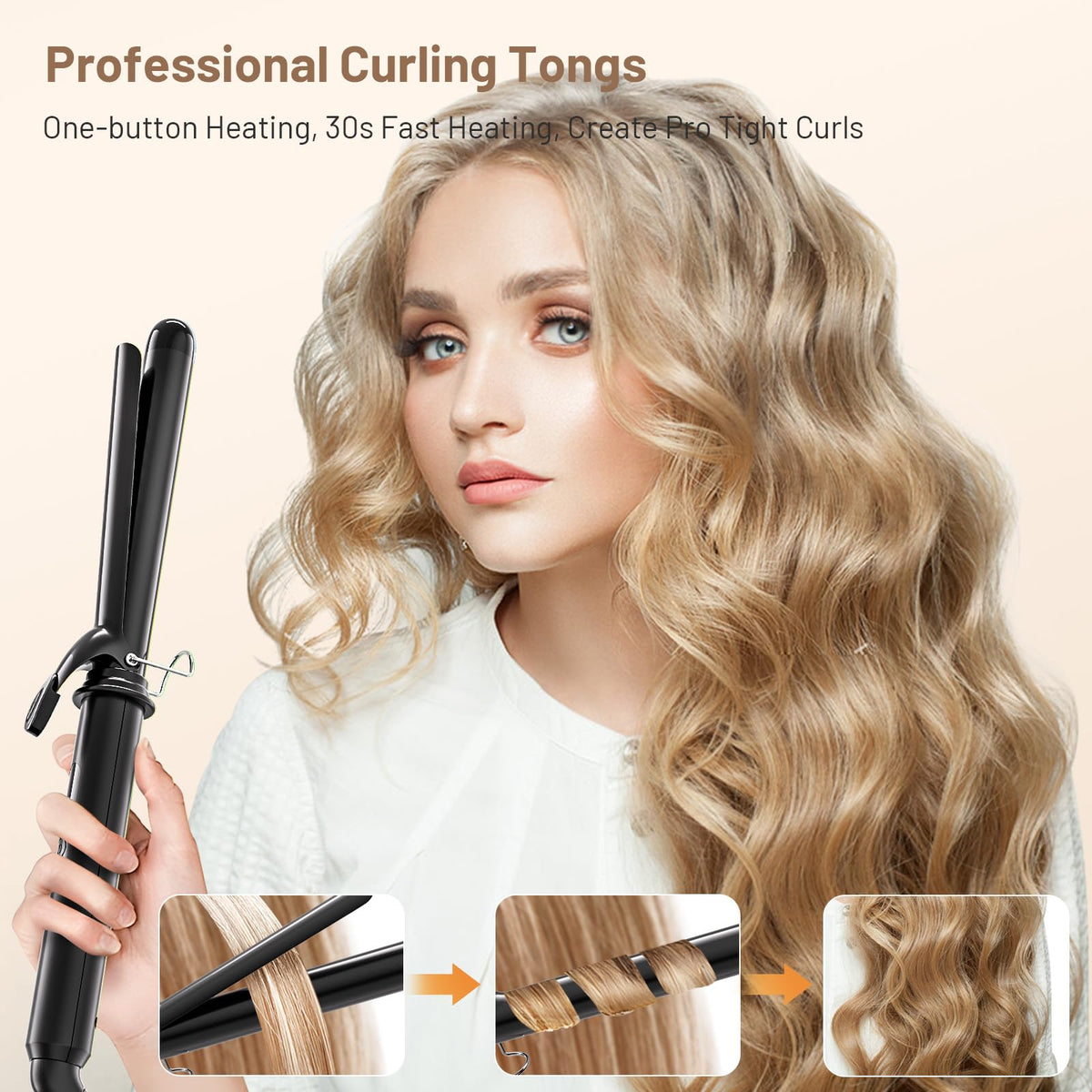 SimerSure Curling Iron with anti-scald gloves
