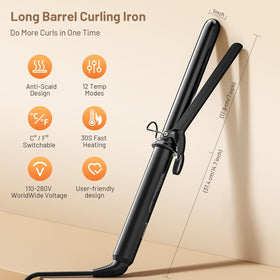 SimerSure Curling Iron with temperature settings displayed
