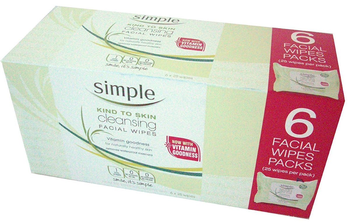 Simple Cleansing Facial Wipes Oil Balancing 150 Wipes front view