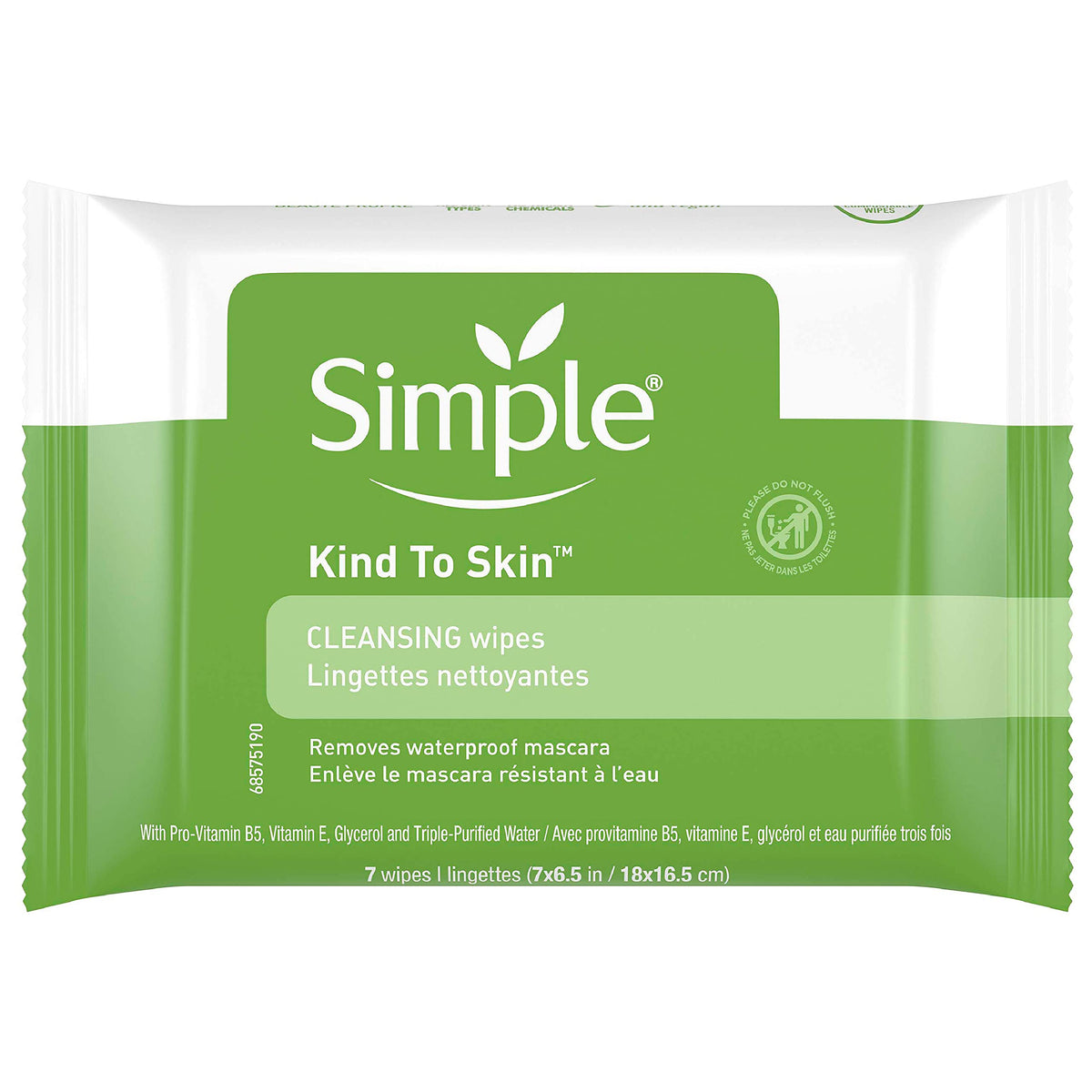 Simple Kind to Skin Cleansing Wipes front view packaging