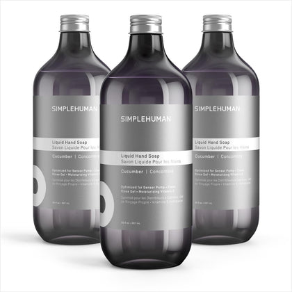 simplehuman Cucumber Liquid Hand Soap 3-Pack front view