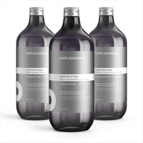 simplehuman Fragrance Free Liquid Hand Soap 3-Pack front view
