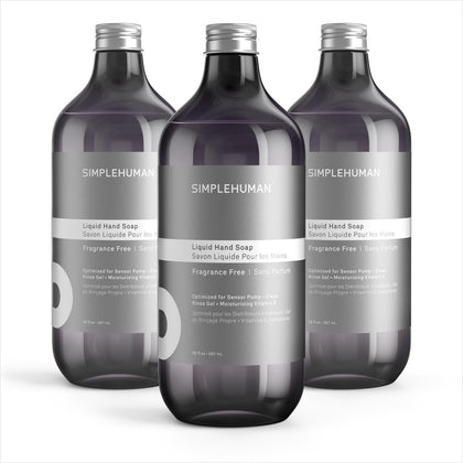 simplehuman Fragrance Free Liquid Hand Soap 3-Pack front view