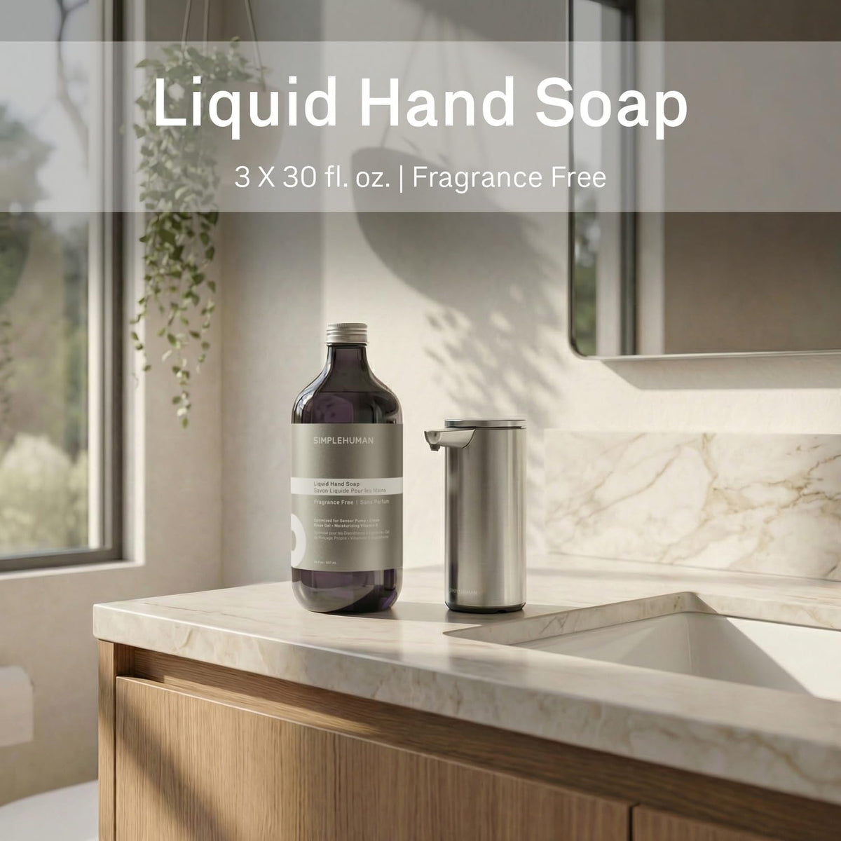 simplehuman hand soap refill bottle 30 fl oz side view
