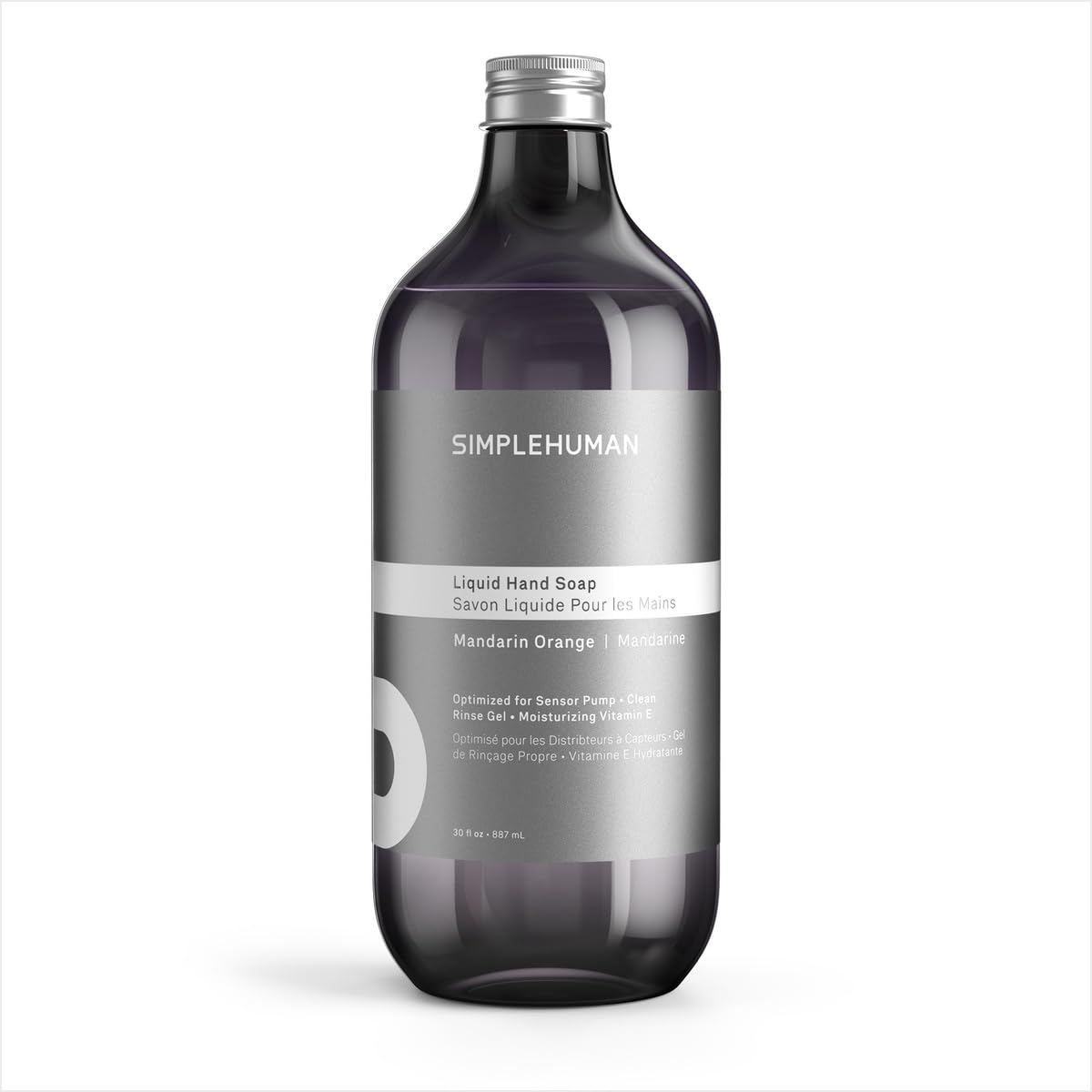 simplehuman Mandarin Orange Liquid Hand Soap Refill Bottle front view