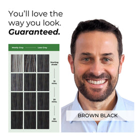 SIMPLER HAIR COLOR Gray Coverage Dye Kit in use on hair