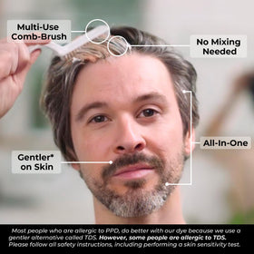 SIMPLER HAIR COLOR Gray Coverage Dye Kit Natural Black application brush