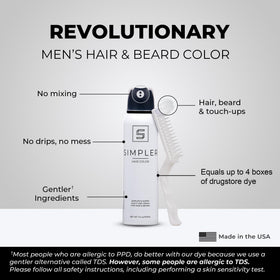 SIMPLER HAIR COLOR Gray Coverage Dye Kit showing drip-free application