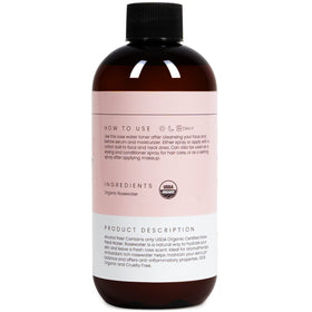Simplified Skin Rose Water Spray back view with ingredients