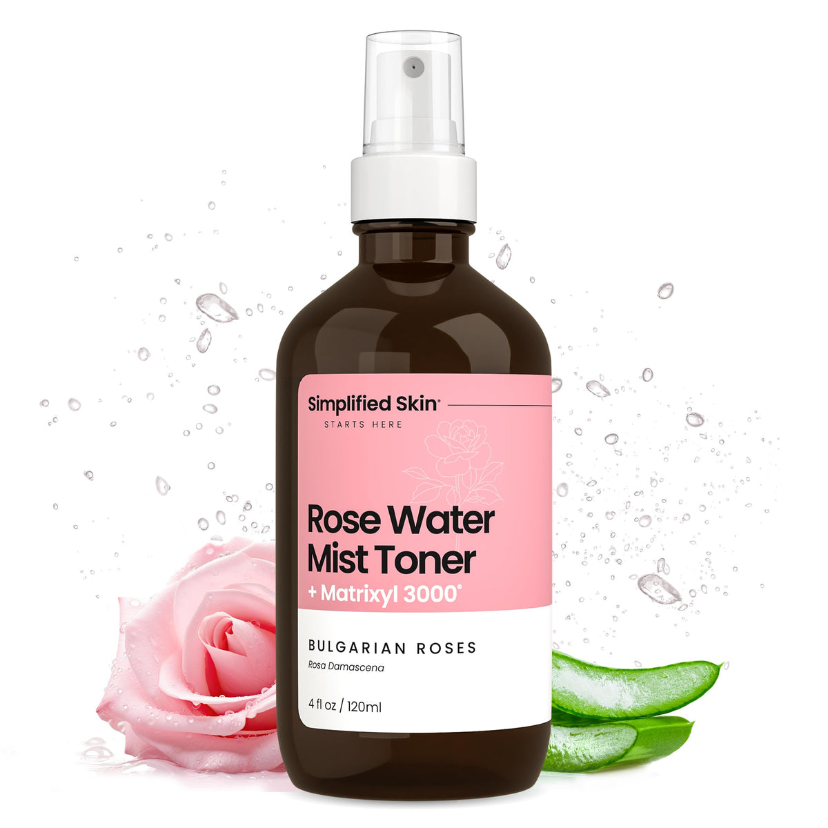Simplified Skin Rose Water Spray front view 281g