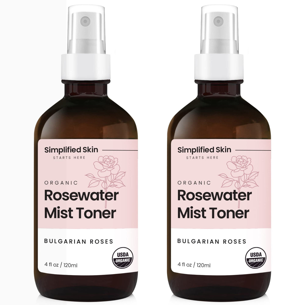 Simplified Skin Rose Water Spray front view with label