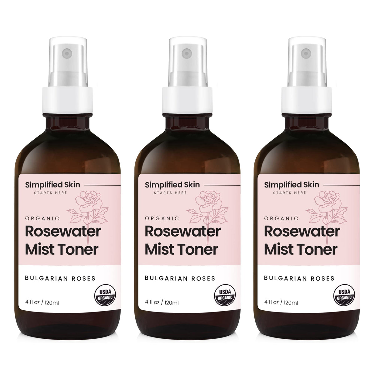Simplified Skin Rose Water Spray front view with label