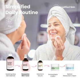 Simplified Skin Rose Water Spray mist on skin