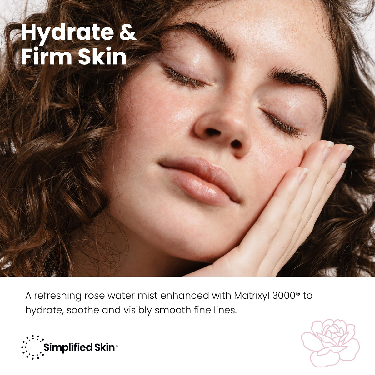 Simplified Skin Rose Water Spray side view with cap