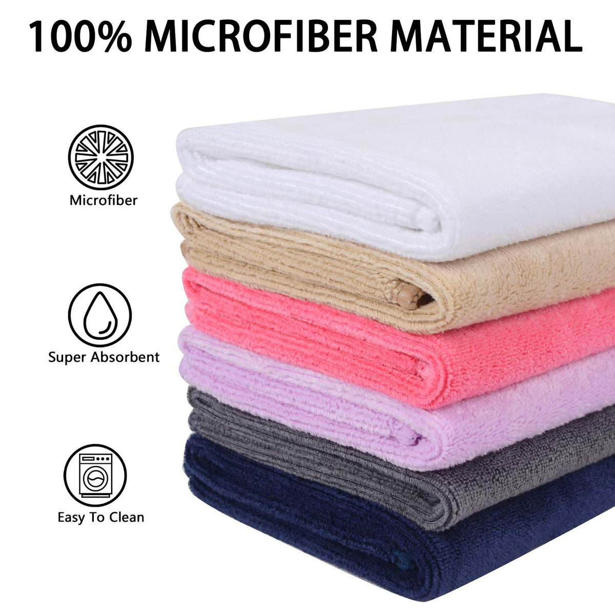 SINLAND Brushed Microfiber Facial Cloths drying on a rack