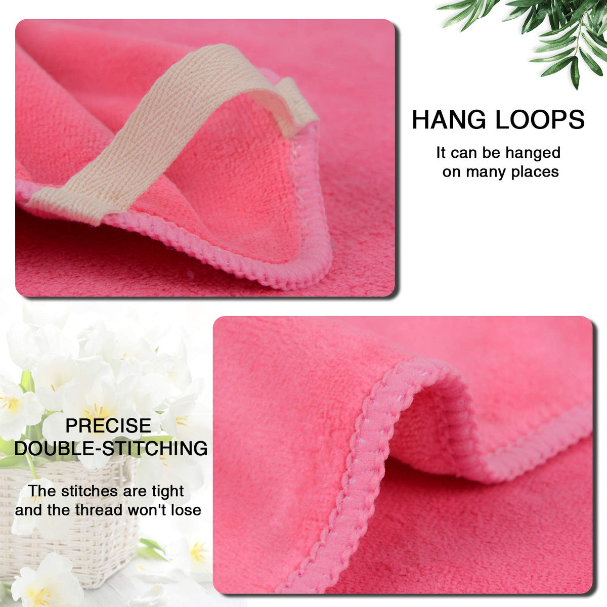 SINLAND Brushed Microfiber Facial Cloths folded, showing texture