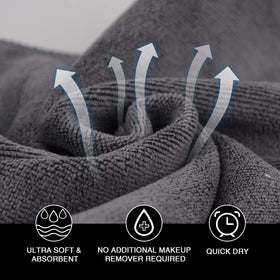 SINLAND Brushed Microfiber Facial Cloths in use for makeup removal