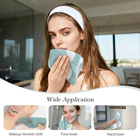 SINLAND face towel in various colours stacked neatly