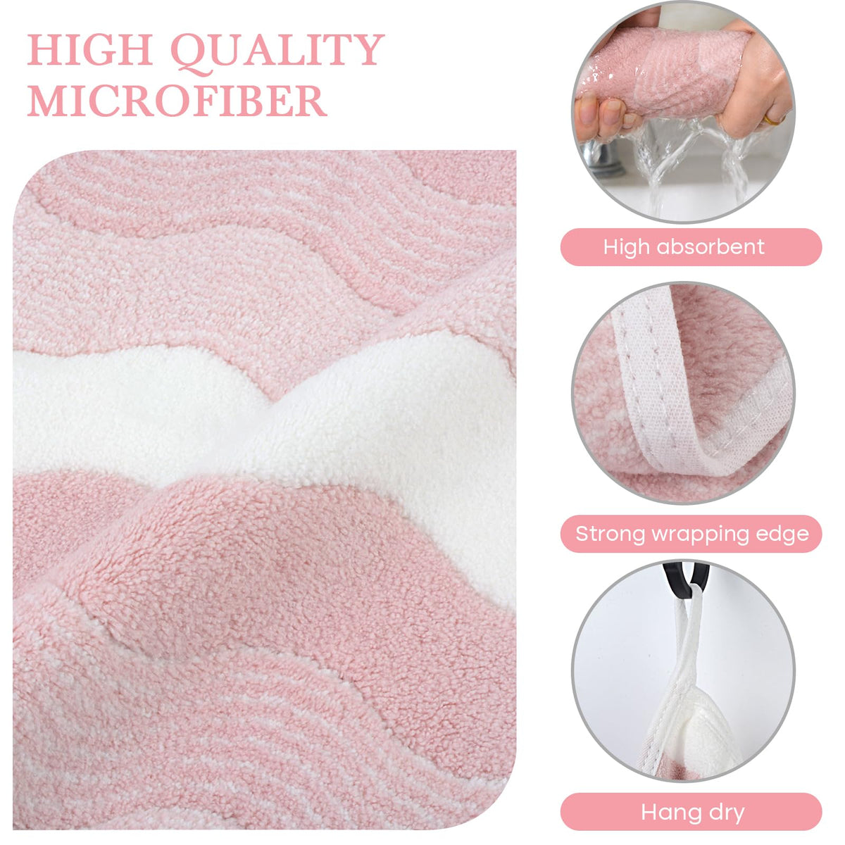 SINLAND face towel with sewn ring for easy hanging