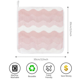 SINLAND microfiber face towel showing coral velvet texture