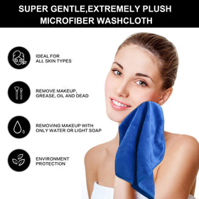 SINLAND Microfiber Facial Cloth in use for makeup removal