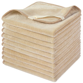 SINLAND Microfiber Facial Cloths 10-pack cream colour front view