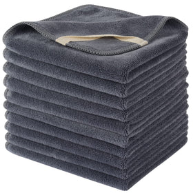 SINLAND Microfiber Facial Cloths 10 pack grey front view