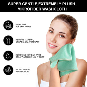 SINLAND Microfiber Facial Cloths 12x12 green cloth texture