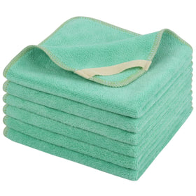 SINLAND Microfiber Facial Cloths 12x12 green pack front view