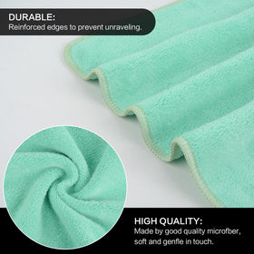 SINLAND Microfiber Facial Cloths 12x12 green pack side view